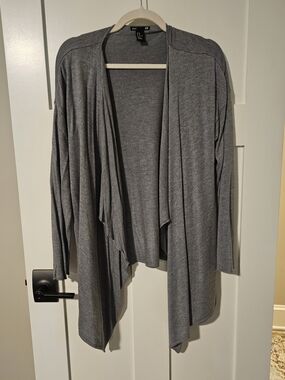 H&M Open-Front Draped Cardigan - Gray
